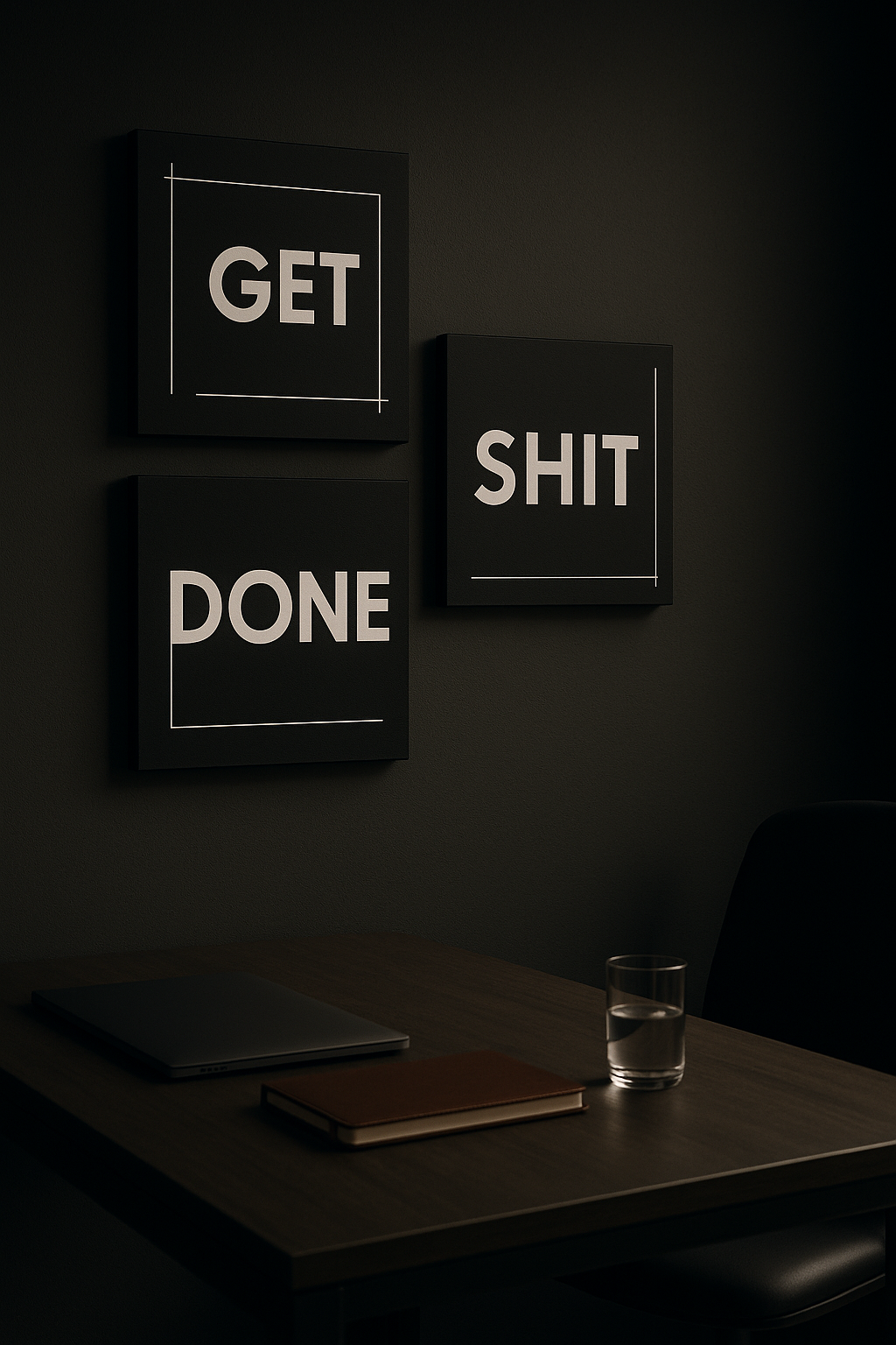 mural GET SHIT DONE set de 3 cuadros