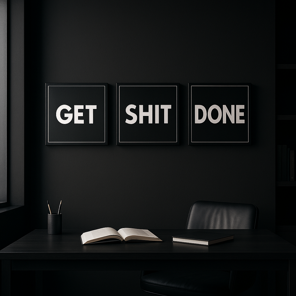 mural GET SHIT DONE set de 3 cuadros